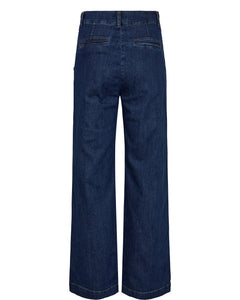 Nümph Nuamber pants dark blue denim with buttons SHORT/LONG