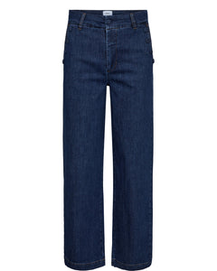 Nümph Nuamber pants dark blue denim with buttons LONG