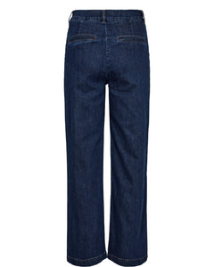 Nümph Nuamber pants dark blue denim with buttons LONG