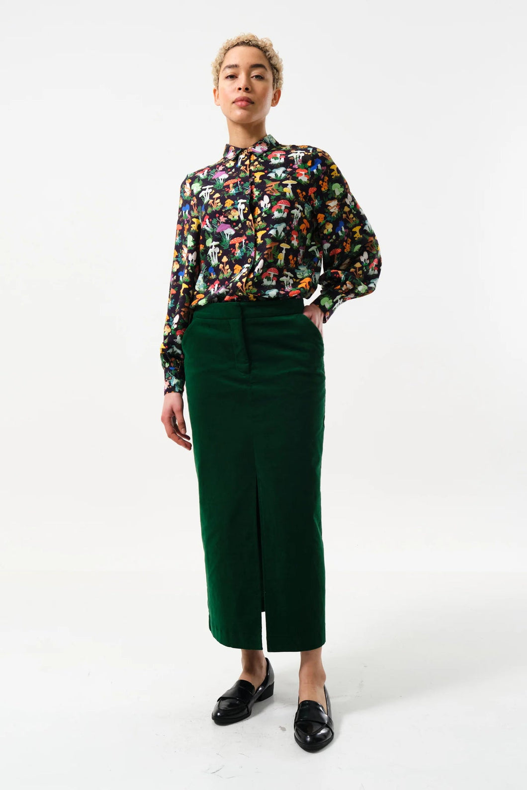 Louche Balthazar skirt green