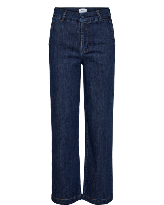 Nümph Nuamber pants dark blue denim with buttons SHORT/LONG