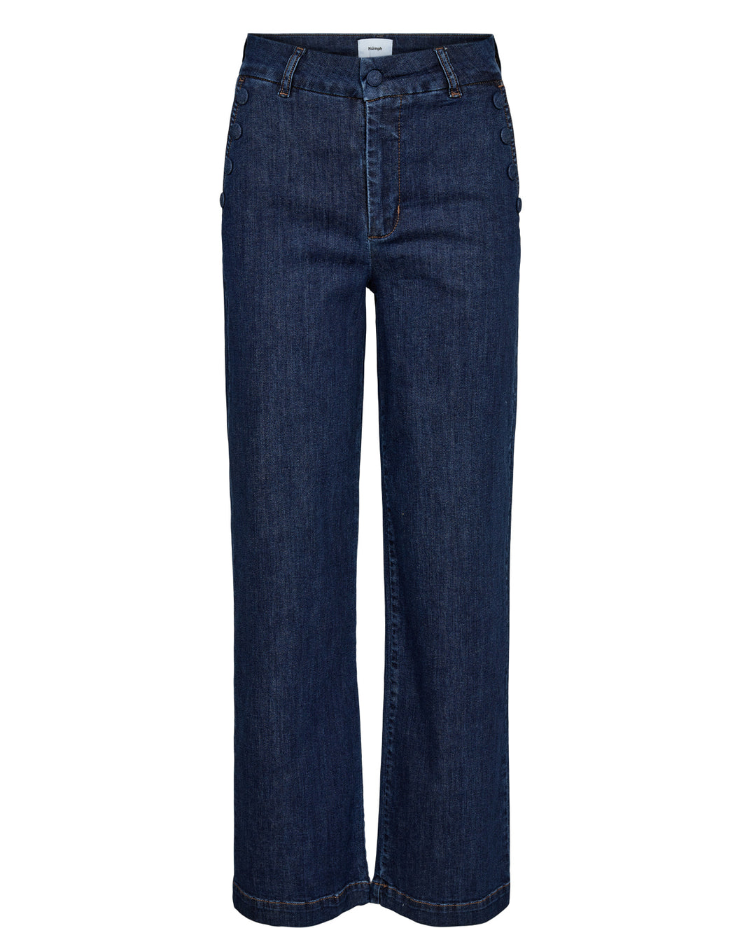 Nümph Nuamber pants dark blue denim with buttons LONG