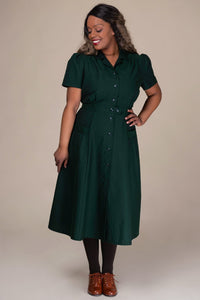 Emmy The 9 to 5 Dress - Bottle green - kunigunda.se