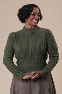 Emmy The Ice Skater Sweater - Forest green cashmere blend - kunigunda.se