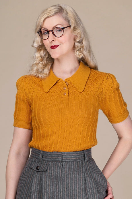 Emmy The Tiptop Knit Top - Mustard - kunigunda.se