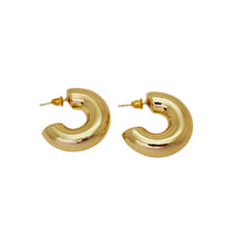 Load image into Gallery viewer, WOS Banana hoop Silver/Gold earrings